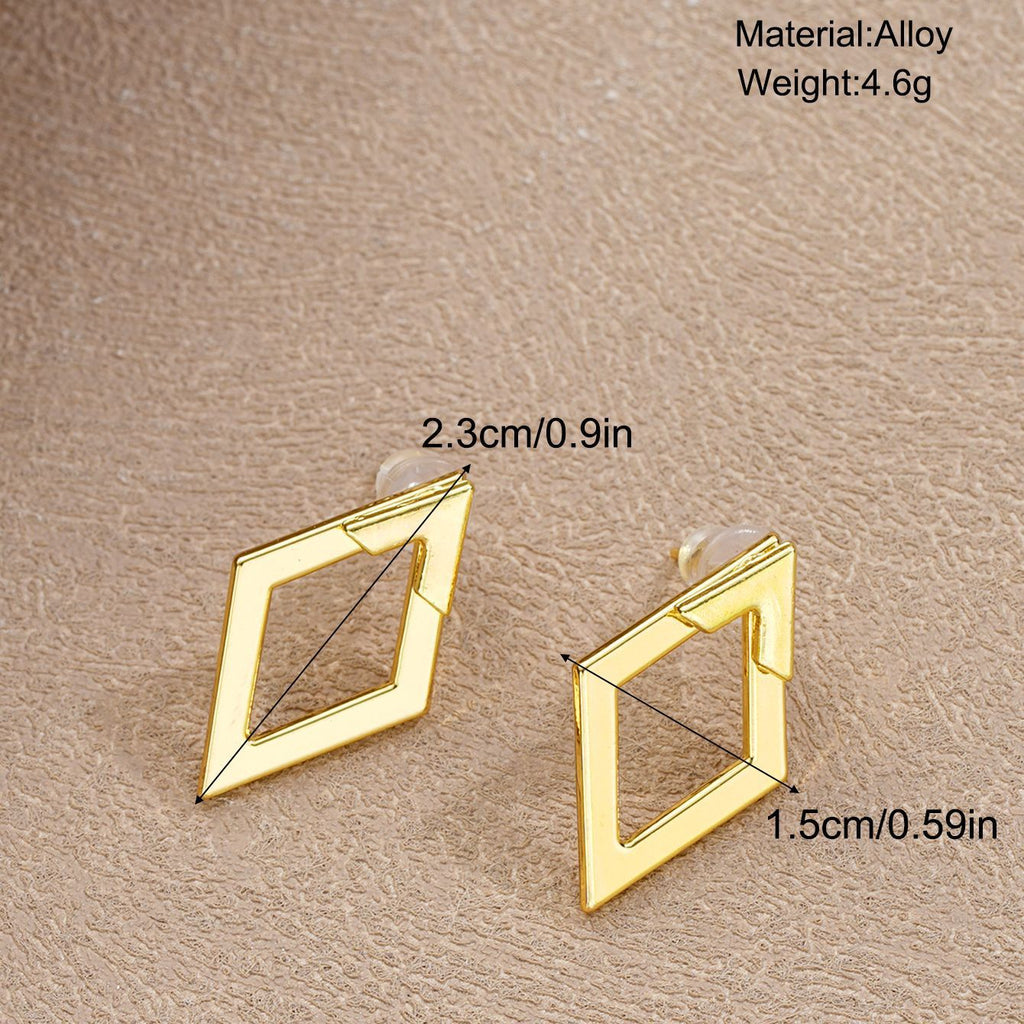 Rhombus Double Layer Earrings