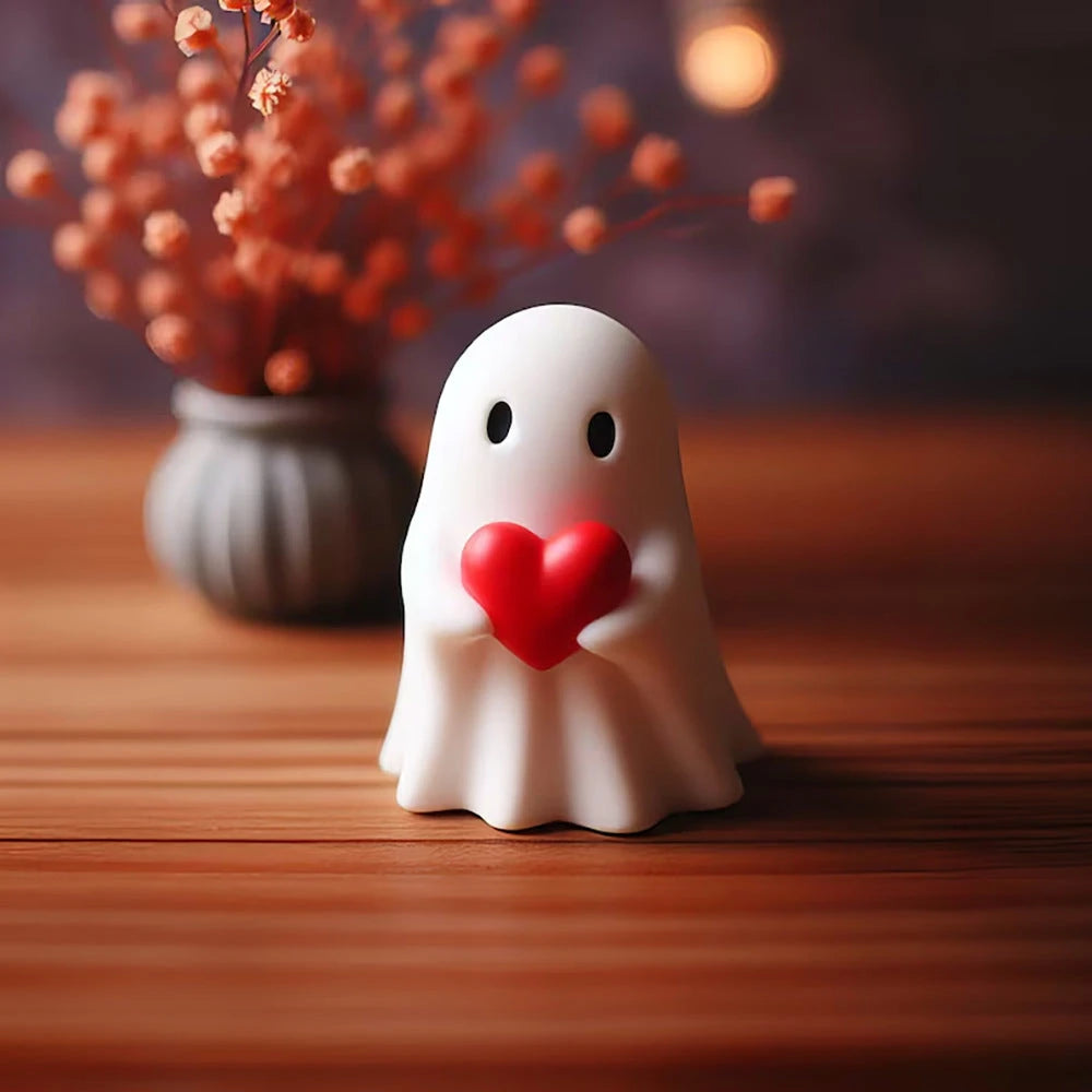 Halloween Cute White Ghost Resin Ornament Party Decoration