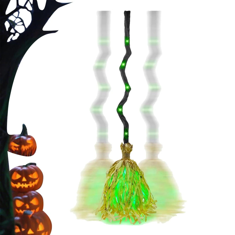 LED Light Up Dancing Witch Broom with Sound Effects