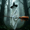 Flying Broom Ghost Halloween Decoration for Outdoor Scene