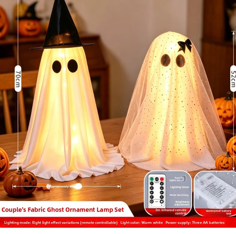 Halloween LED illuminated standing ghost couple window decoration