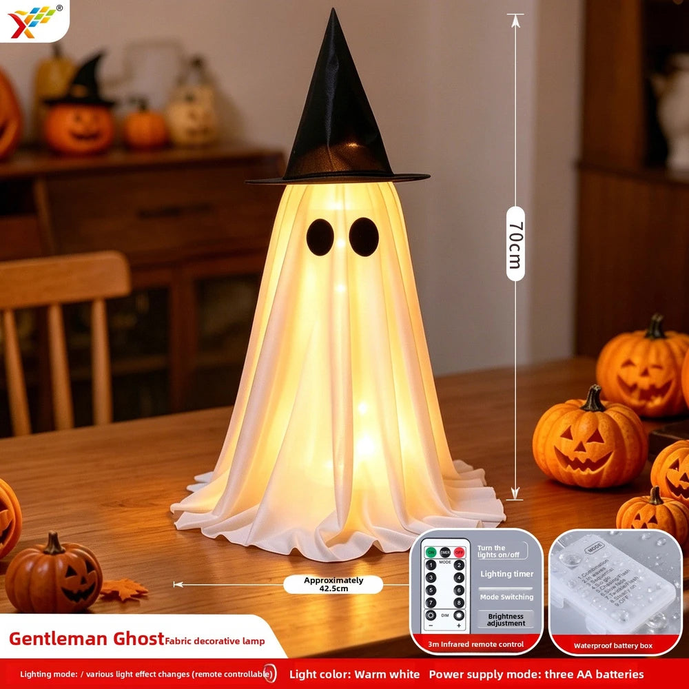 Halloween LED illuminated standing ghost couple window decoration