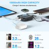 5 Device, Fast Charging Cellphone and Smart Watch Charger, 10000mAh Power Bank Built-In USB-C Lightning Cables Apple Watch Fast Charger