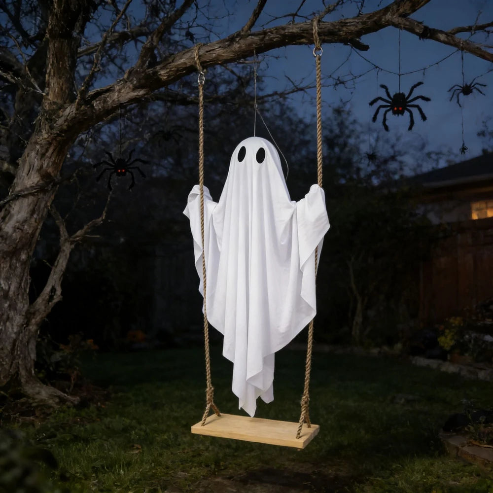 Glowing Halloween Ghost Swing Decoration