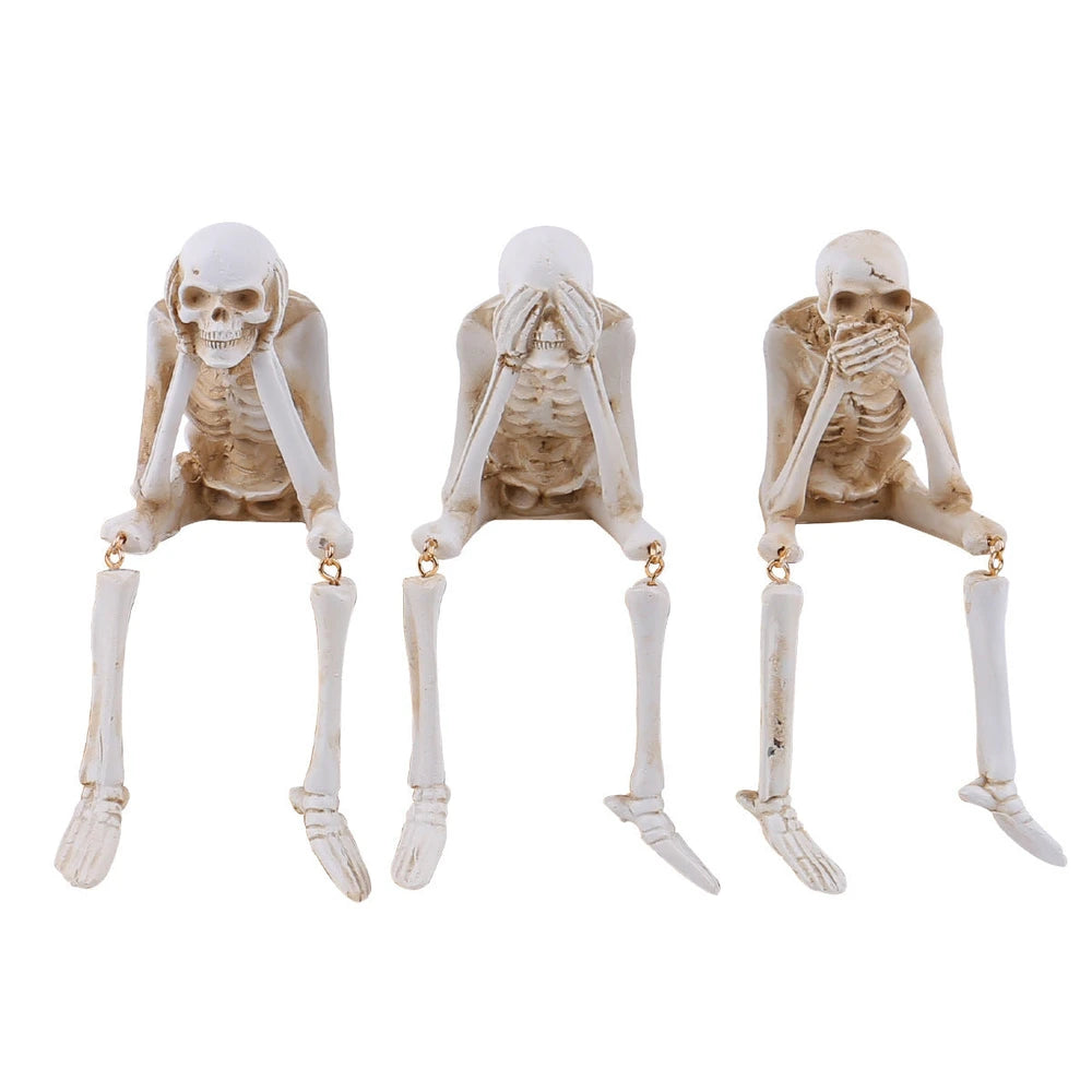 See No Evil, Speak No Evil, and Hear No Evil Resin Halloween Decoration.