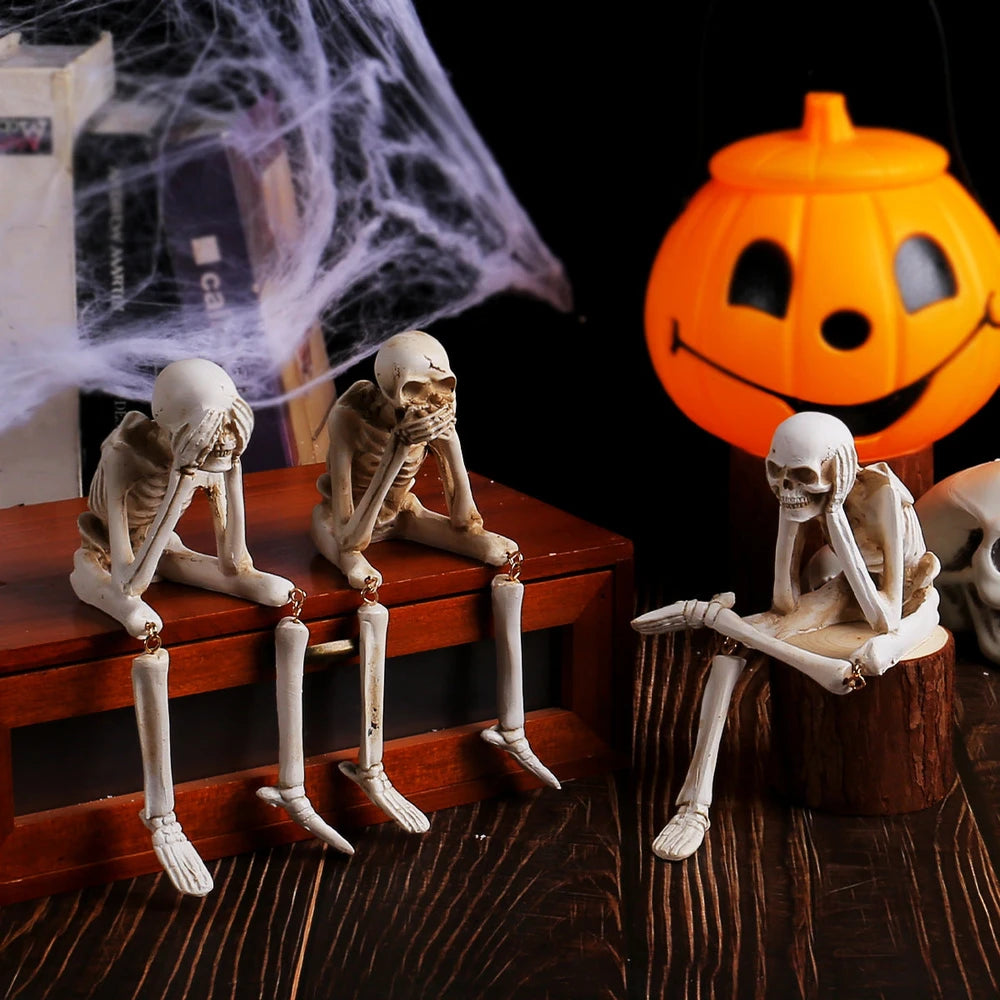 See No Evil, Speak No Evil, and Hear No Evil Resin Halloween Decoration.