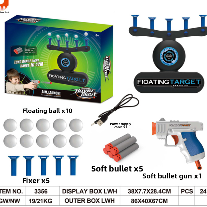 Electric floating ball Target toy floating ball Soft Bullet Gun dart target shooting toy cross-border children's table game