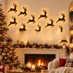 Lighted Santa and Reindeer Wall Decor