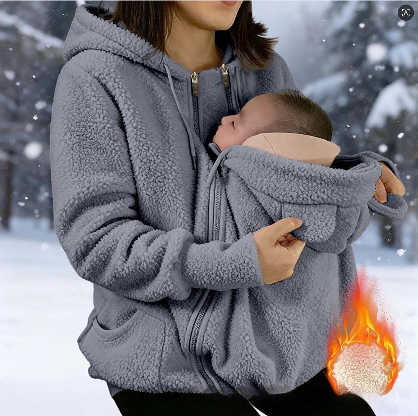 Thickened Cordroy Hooded Sweatshirt Jacket