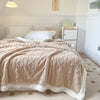 1PC Reversible Sherpa Throw Blanket, Textured Plush Warm Blanket For Sofa Couch Bedroom