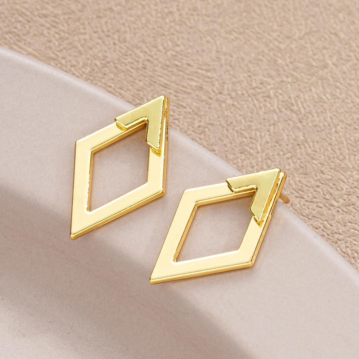 Rhombus Double Layer Earrings