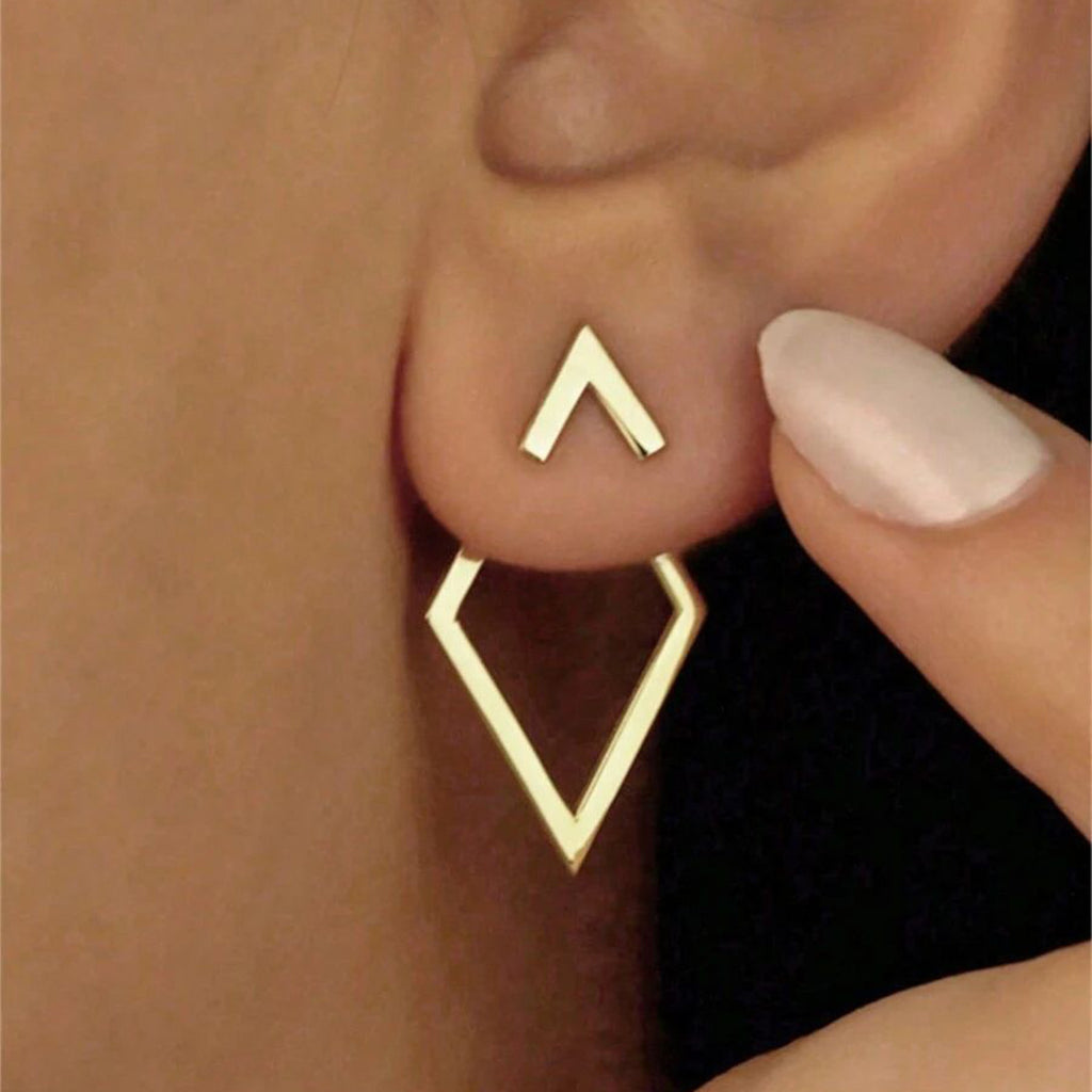 Rhombus Double Layer Earrings