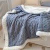 1PC Reversible Sherpa Throw Blanket, Textured Plush Warm Blanket For Sofa Couch Bedroom